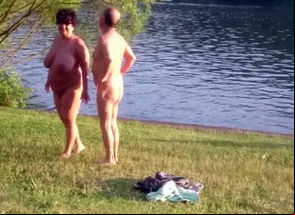 Large naturist mature jugs  back